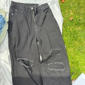 Black wide leg jeans